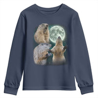 Funny Three Groundhog Moon Groundhog Day Meme Youth Sweatshirt - Wonder Print Shop