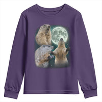 Funny Three Groundhog Moon Groundhog Day Meme Youth Sweatshirt - Wonder Print Shop