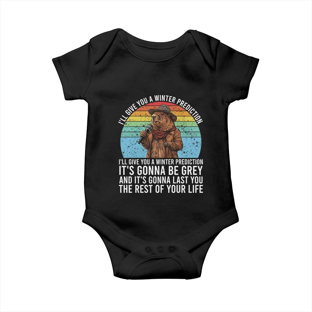 Funny Groundhog Day Baby Onesie I Will Give You A Winter Prediction Woodchuck Movie
