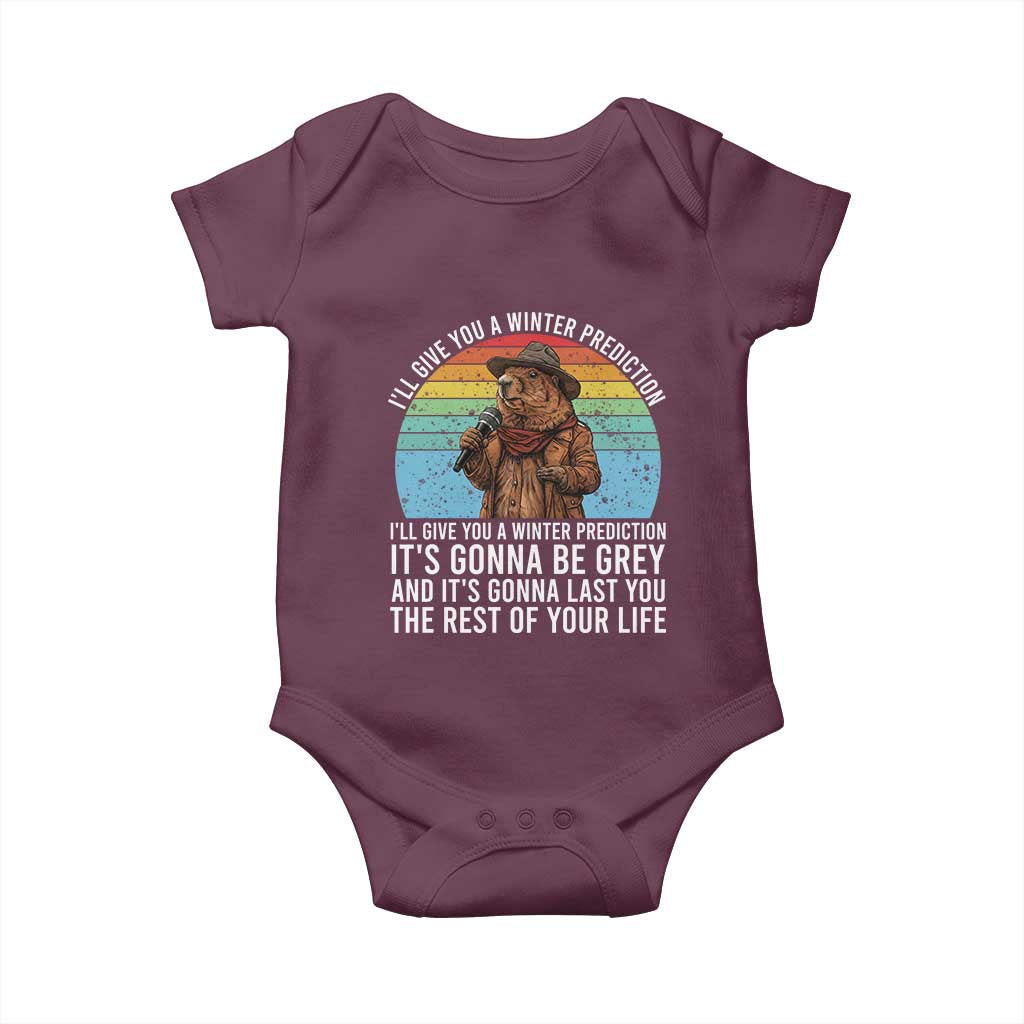 Funny Groundhog Day Baby Onesie I Will Give You A Winter Prediction Woodchuck Movie