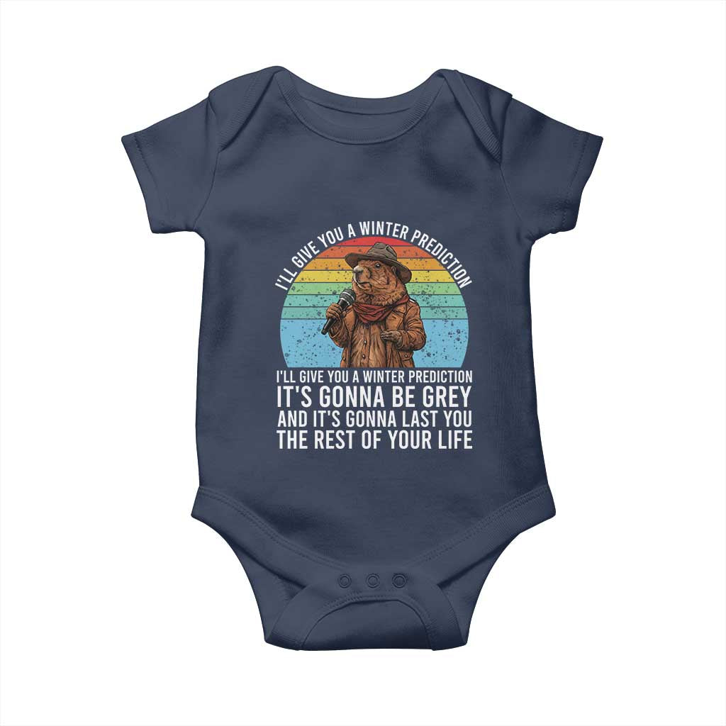 Funny Groundhog Day Baby Onesie I Will Give You A Winter Prediction Woodchuck Movie