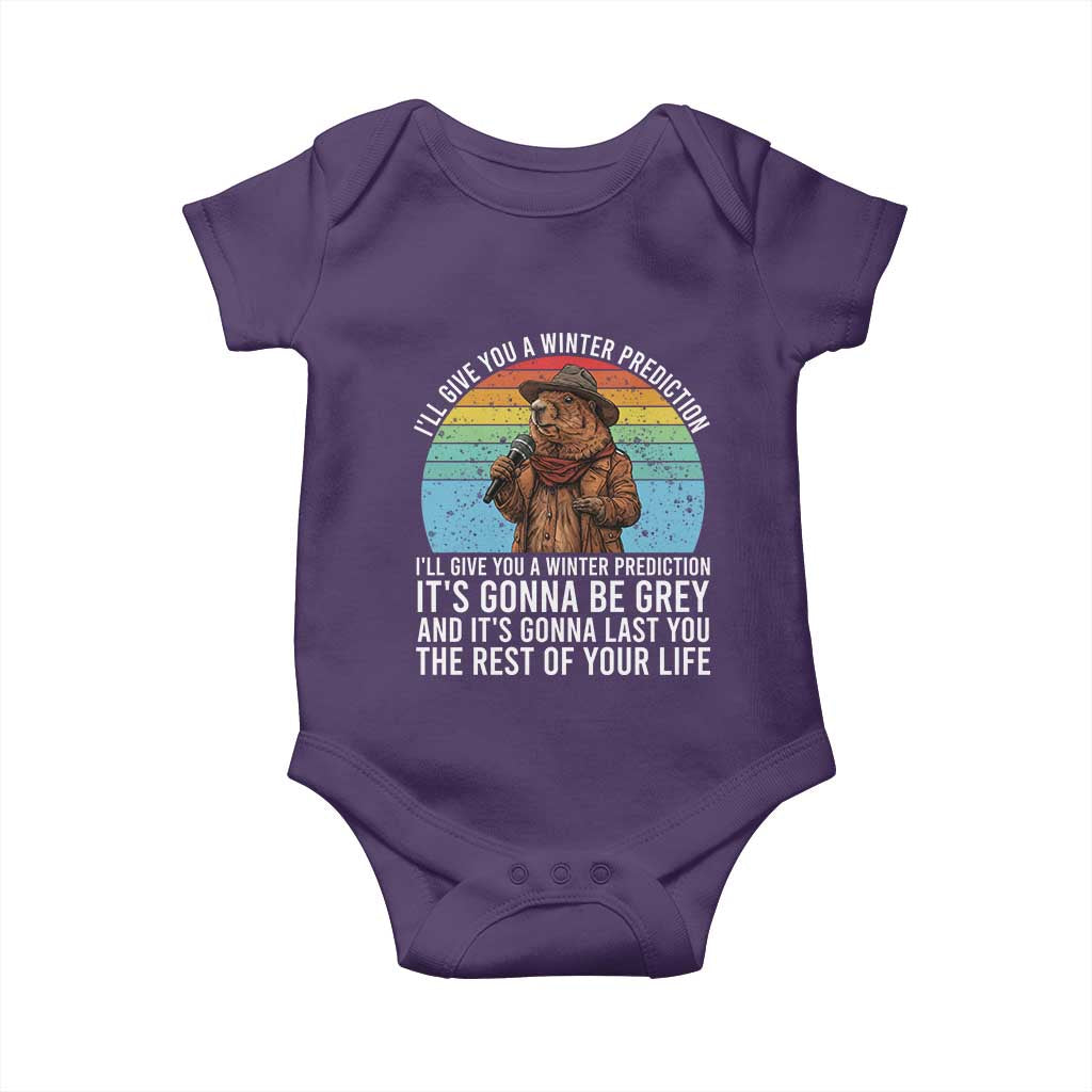 Funny Groundhog Day Baby Onesie I Will Give You A Winter Prediction Woodchuck Movie
