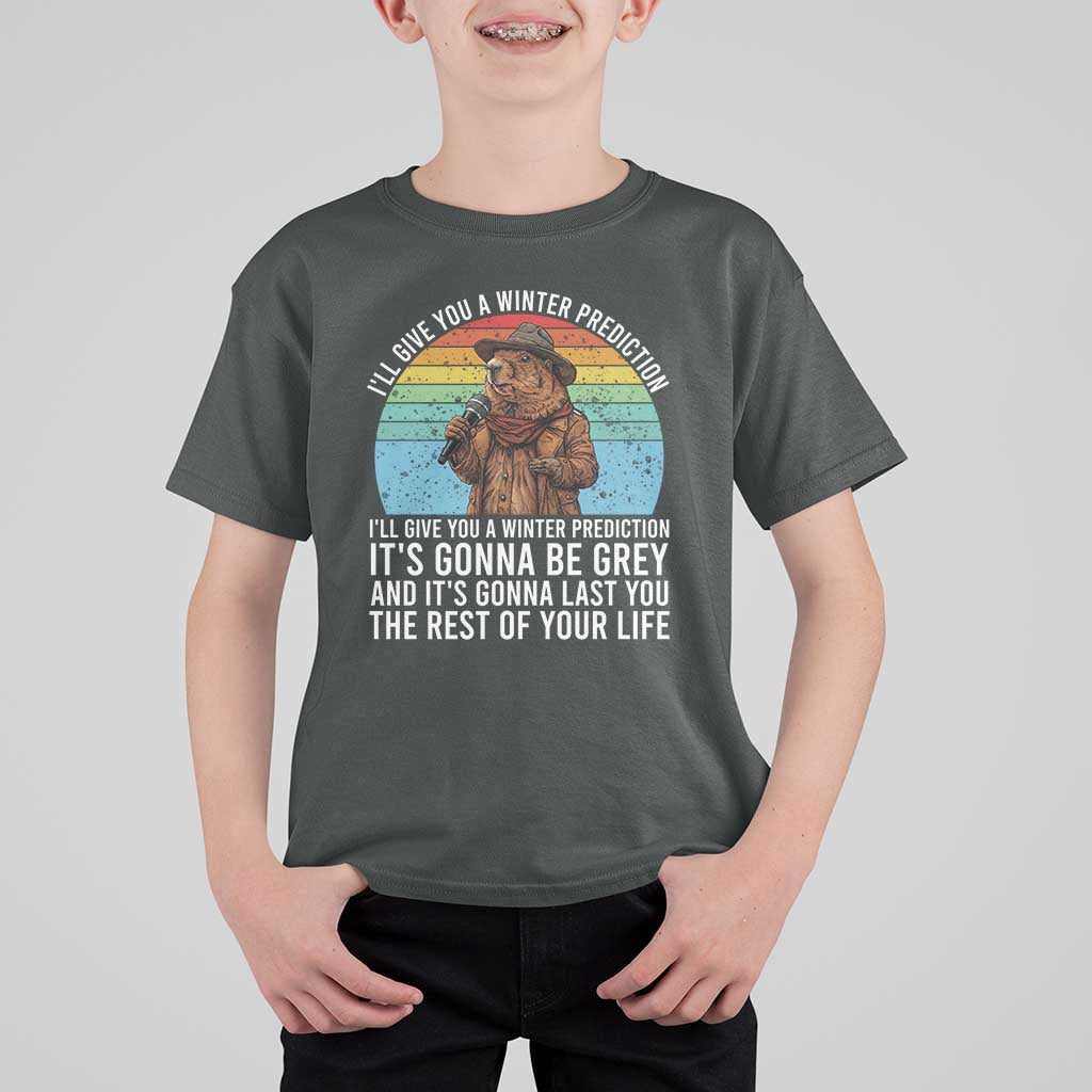 Funny Groundhog Day T Shirt For Kid I Will Give You A Winter Prediction Woodchuck Movie