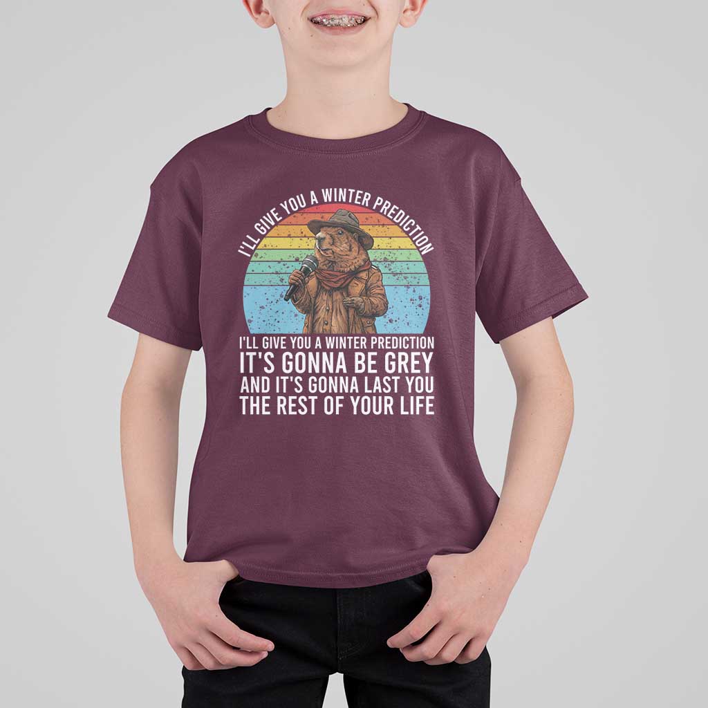 Funny Groundhog Day T Shirt For Kid I Will Give You A Winter Prediction Woodchuck Movie