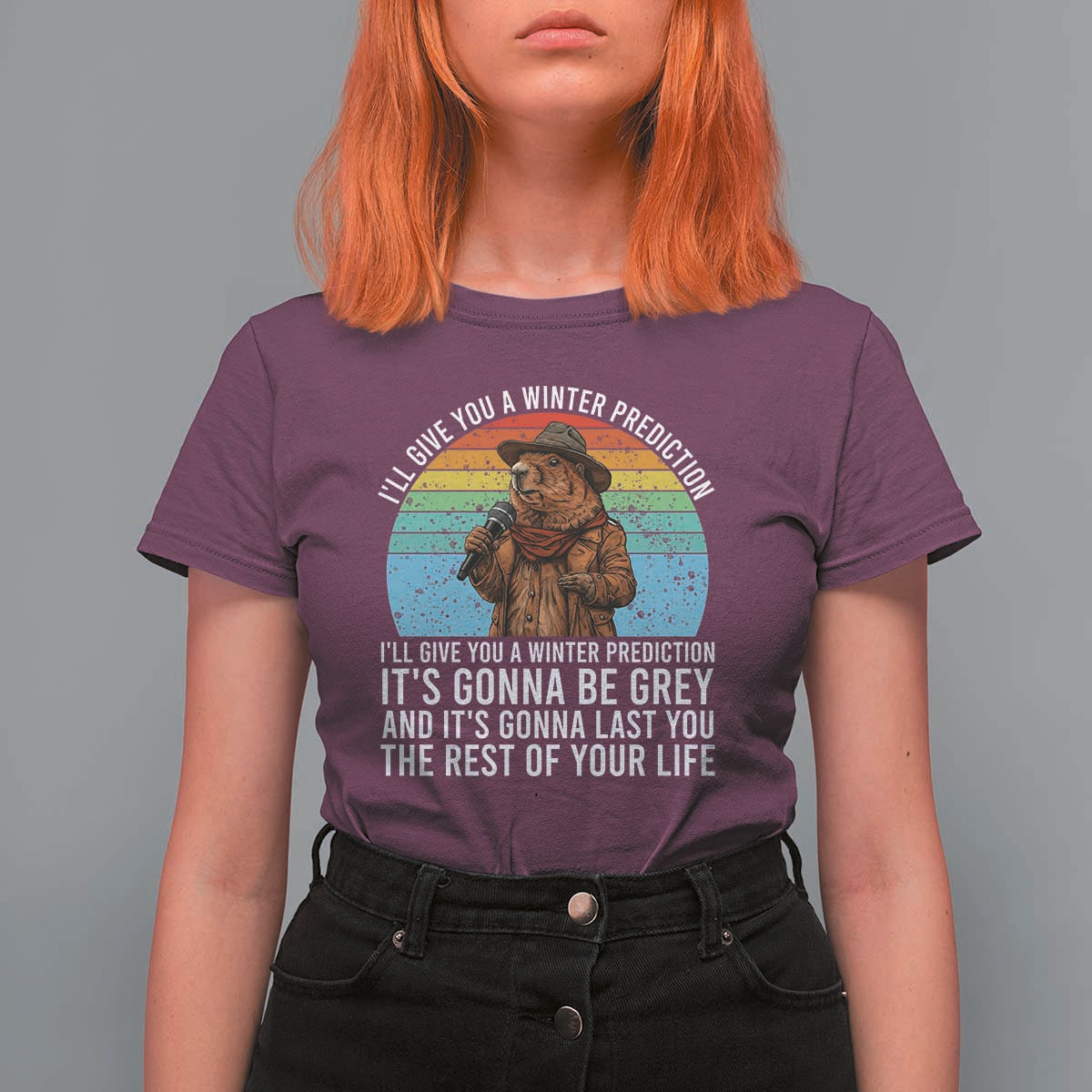 Funny Groundhog Day T Shirt For Women I Will Give You A Winter Prediction Woodchuck Movie
