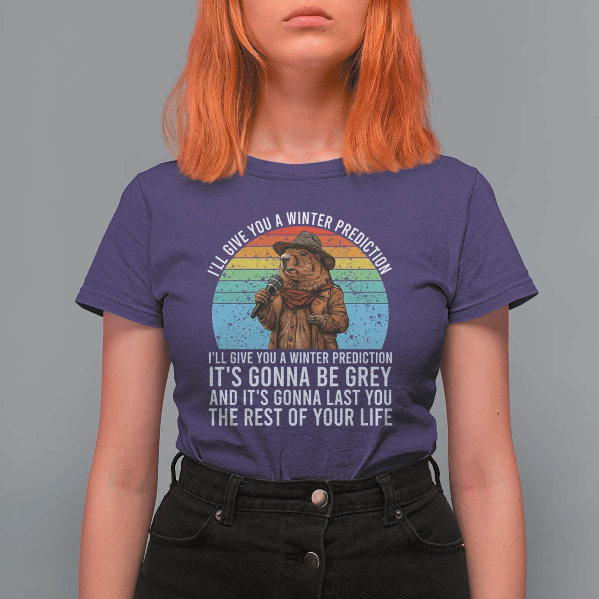 Funny Groundhog Day T Shirt For Women I Will Give You A Winter Prediction Woodchuck Movie