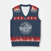 Funny Retirement 2026 V-Neck Knit Sweater Vest The Legend Has Retired Not My Problem Anymore American Flag - Wonder Print Shop