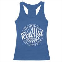 Funny Retirement 2026 Racerback Tank Top The Legend Has Retired Not My Problem Anymore American Flag - Wonder Print Shop