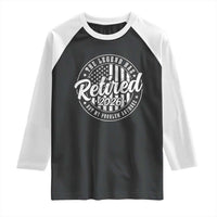 Funny Retirement 2026 Raglan Shirt The Legend Has Retired Not My Problem Anymore American Flag - Wonder Print Shop