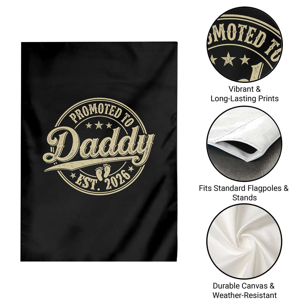 Funny New Dad 2026 Garden Flag Promoted To Daddy Est 2026 - Wonder Print Shop