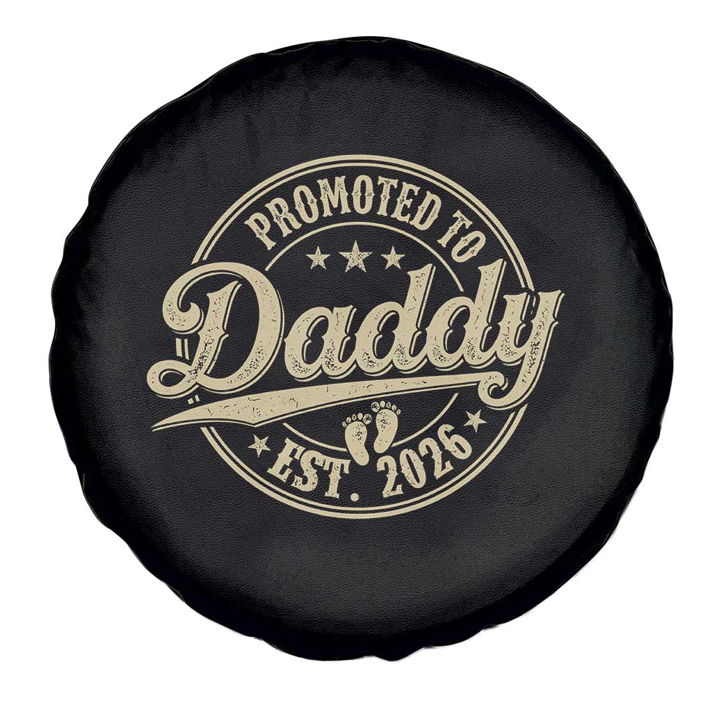 Funny New Dad 2026 Spare Tire Cover Promoted To Daddy Est 2026 - Wonder Print Shop