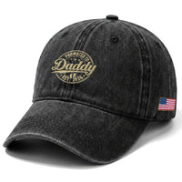 Funny New Dad 2026 Washed Cotton Baseball Cap Promoted To Daddy Est 2026