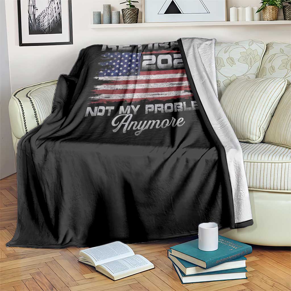 Retired 2026 Not My Problem Anymore Throw Blanket Funny Retirement 2026 Vintage American Flag - Wonder Print Shop
