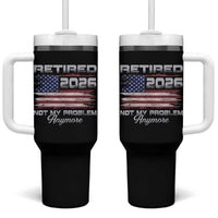 Retired 2026 Not My Problem Anymore Tumbler With Handle Funny Retirement 2026 Vintage American Flag - Wonder Print Shop