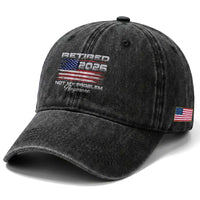 Retired 2026 Not My Problem Anymore Washed Cotton Baseball Cap Funny Retirement 2026 Vintage American Flag