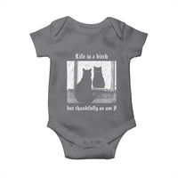 Funny Life Is A Bitch But Thankfully So Am I Baby Onesie Black Cat Meme - Wonder Print Shop