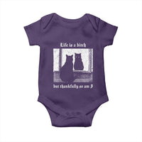 Funny Life Is A Bitch But Thankfully So Am I Baby Onesie Black Cat Meme - Wonder Print Shop