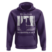 Funny Life Is A Bitch But Thankfully So Am I Hoodie Black Cat Meme - Wonder Print Shop