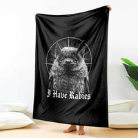 I Have Rabies Bat Throw Blanket Funny Meme Quotes Gothic - Wonder Print Shop