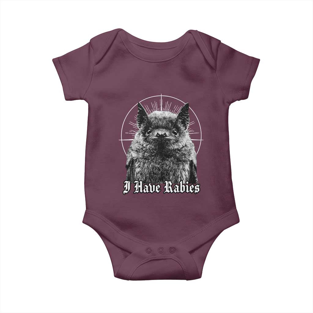 I Have Rabies Bat Baby Onesie Funny Meme Quotes Gothic - Wonder Print Shop