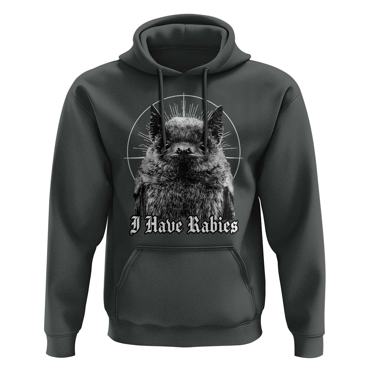 I Have Rabies Bat Hoodie Funny Meme Quotes Gothic - Wonder Print Shop