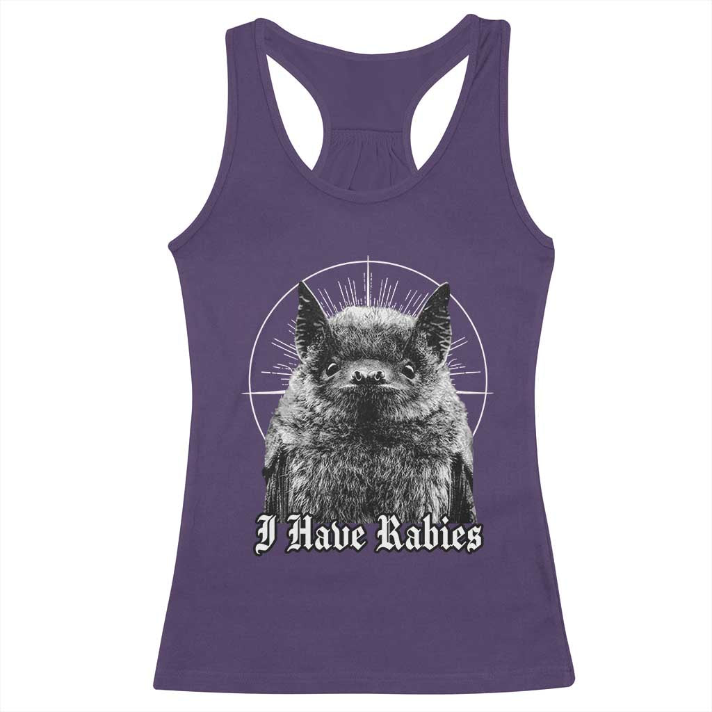 I Have Rabies Bat Racerback Tank Top Funny Meme Quotes Gothic - Wonder Print Shop
