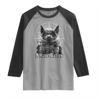 I Have Rabies Bat Raglan Shirt Funny Meme Quotes Gothic - Wonder Print Shop