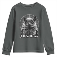 I Have Rabies Bat Youth Sweatshirt Funny Meme Quotes Gothic - Wonder Print Shop