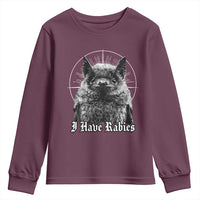I Have Rabies Bat Youth Sweatshirt Funny Meme Quotes Gothic - Wonder Print Shop