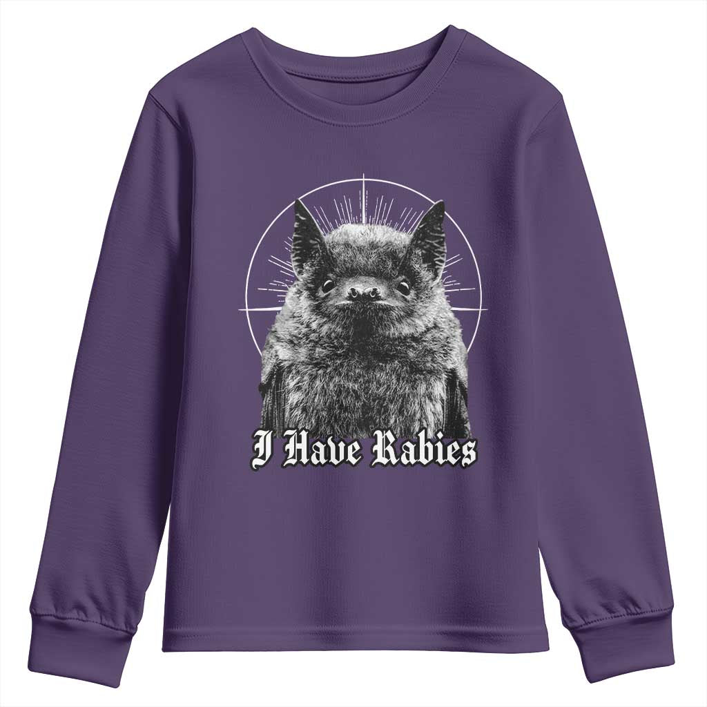 I Have Rabies Bat Youth Sweatshirt Funny Meme Quotes Gothic - Wonder Print Shop