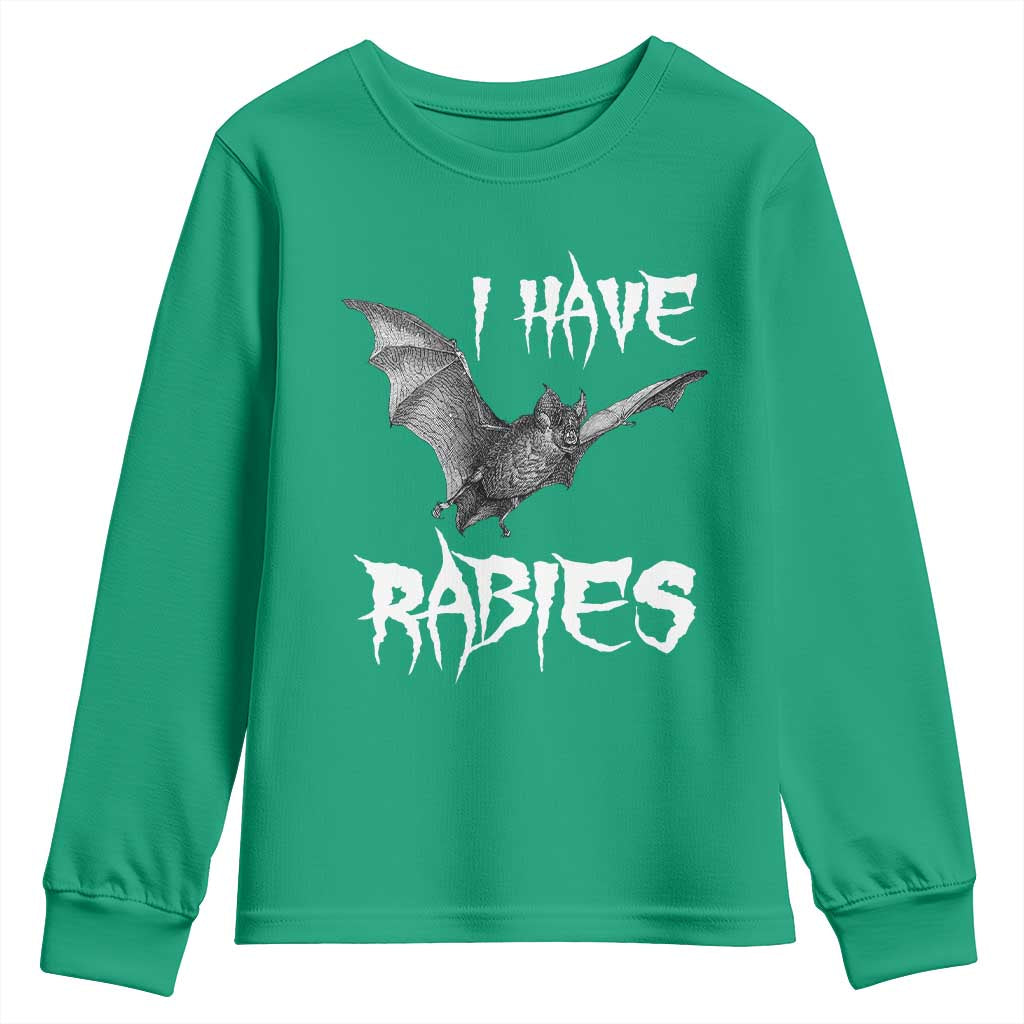 I Have Rabies Bat Youth Sweatshirt Funny Meme Quotes - Wonder Print Shop