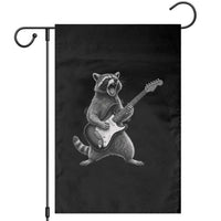 Funny Raccoon Playing Guitar Rock and Roll Garden Flag