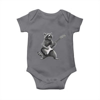Funny Raccoon Playing Guitar Rock and Roll Baby Onesie