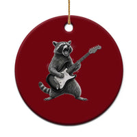 Funny Raccoon Playing Guitar Rock and Roll Ceramic Ornament