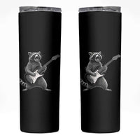 Funny Raccoon Playing Guitar Rock and Roll Skinny Tumbler