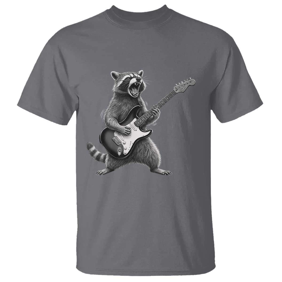 Funny Raccoon Playing Guitar Rock and Roll T Shirt