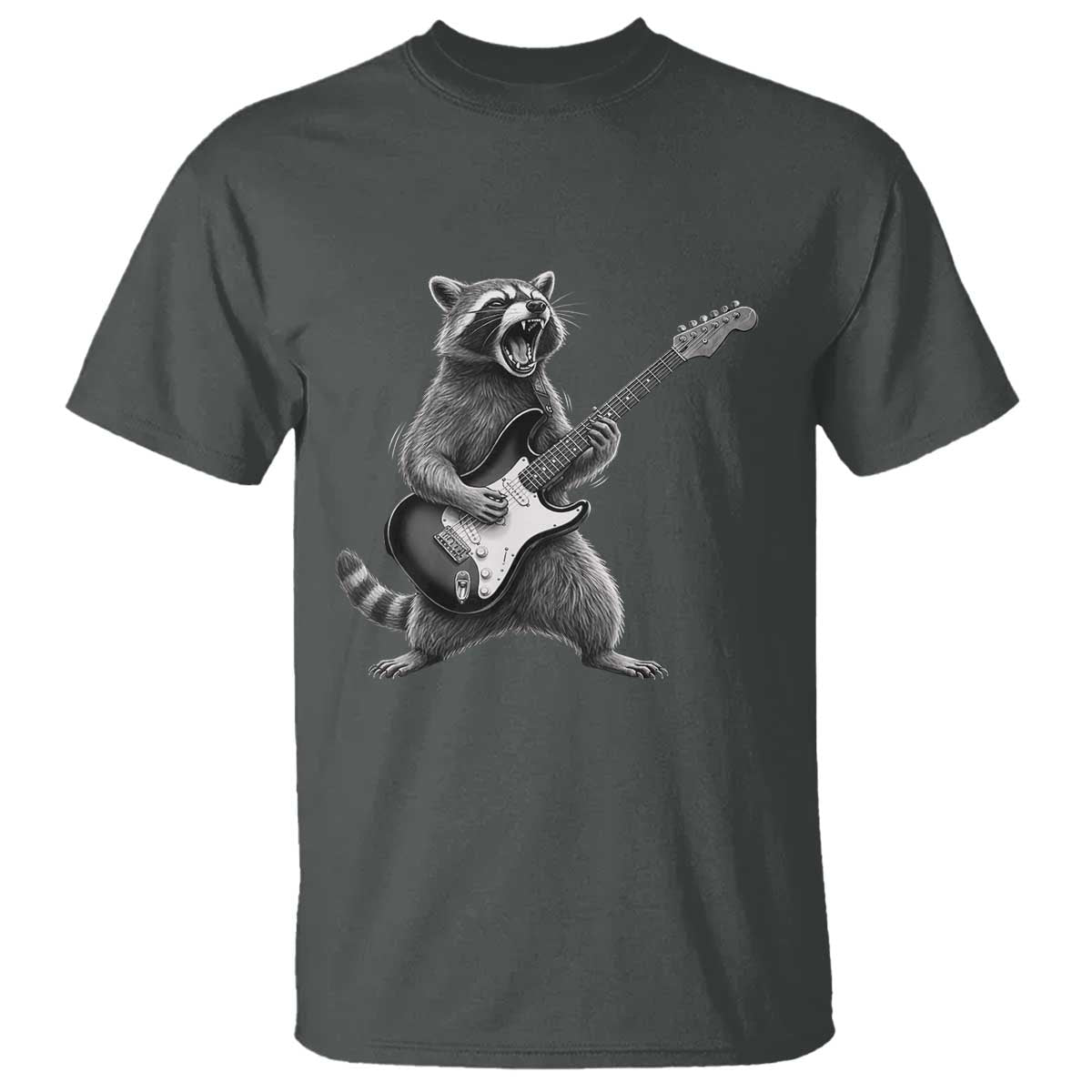Funny Raccoon Playing Guitar Rock and Roll T Shirt
