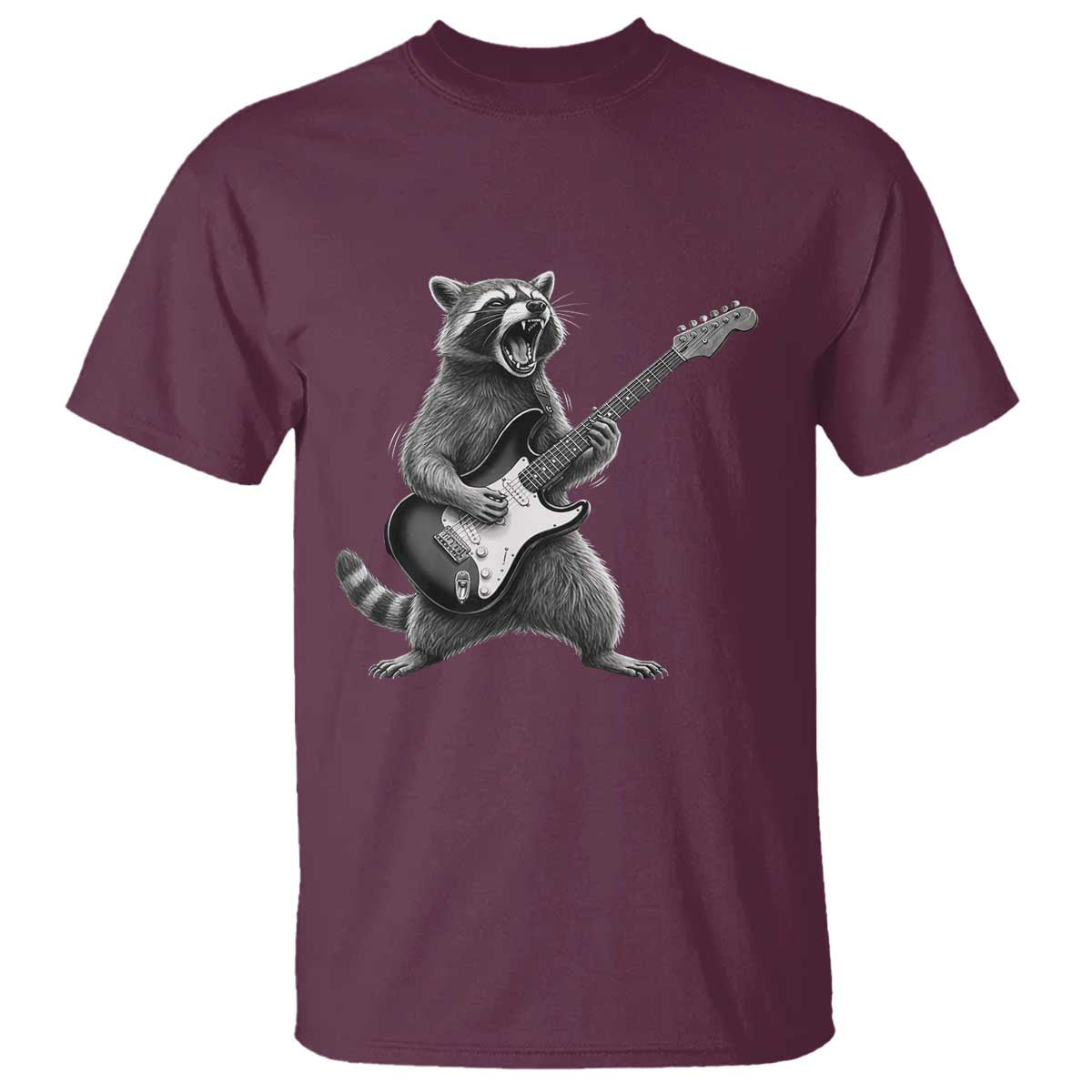 Funny Raccoon Playing Guitar Rock and Roll T Shirt