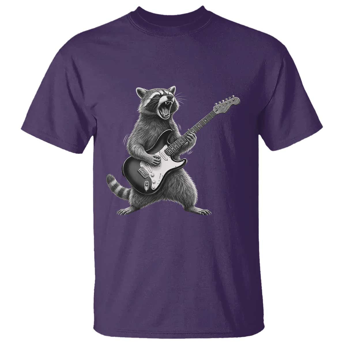 Funny Raccoon Playing Guitar Rock and Roll T Shirt