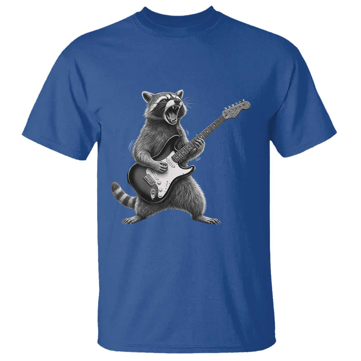 Funny Raccoon Playing Guitar Rock and Roll T Shirt