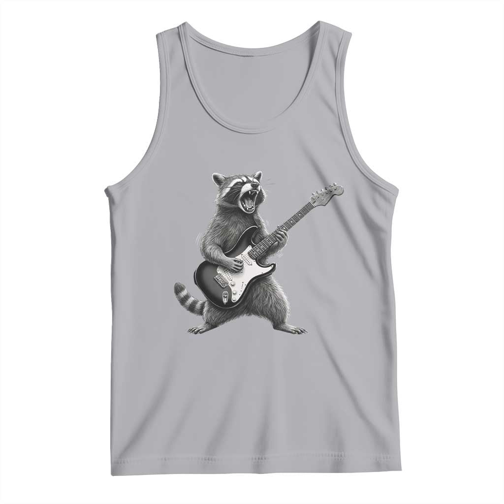 Funny Raccoon Playing Guitar Rock and Roll Tank Top