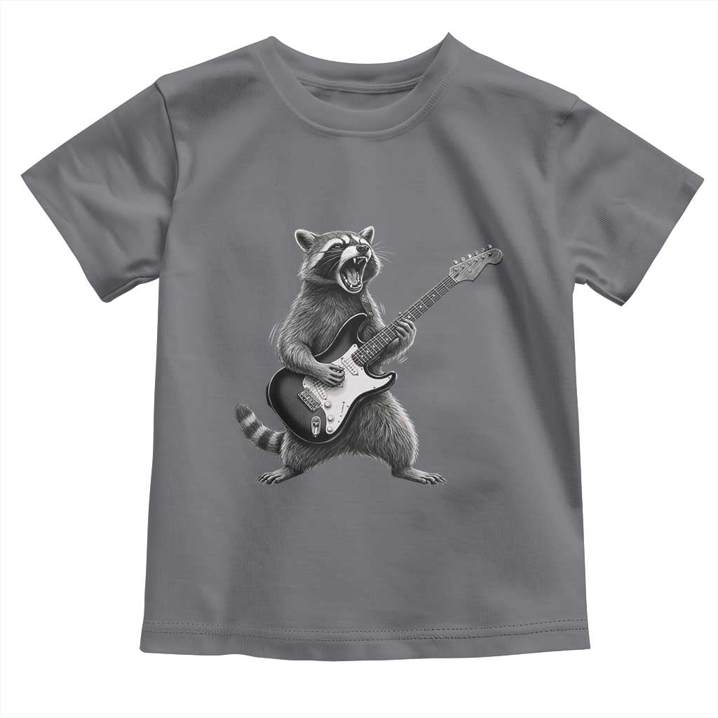 Funny Raccoon Playing Guitar Rock and Roll Toddler T Shirt