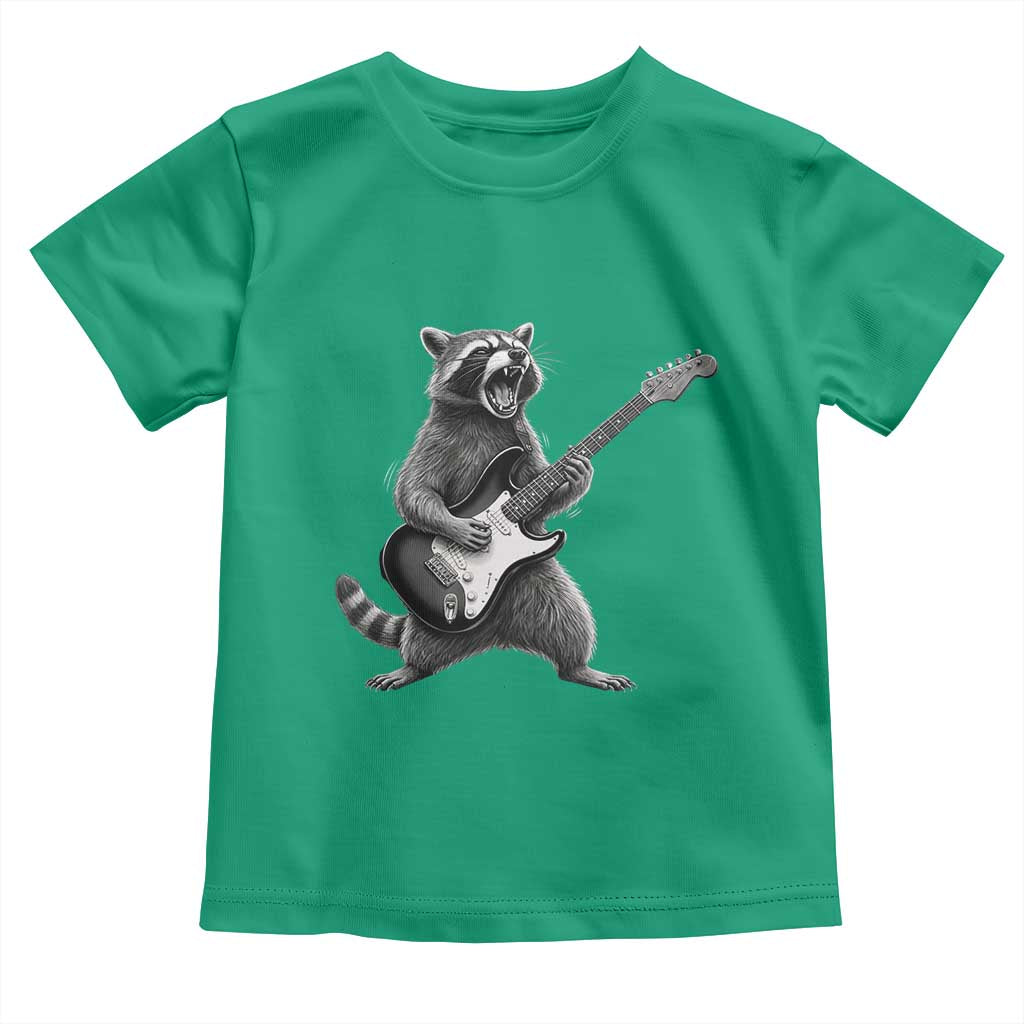 Funny Raccoon Playing Guitar Rock and Roll Toddler T Shirt