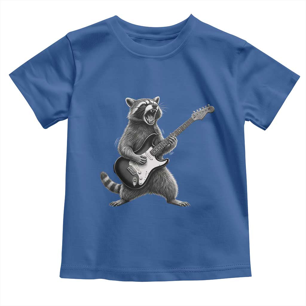 Funny Raccoon Playing Guitar Rock and Roll Toddler T Shirt