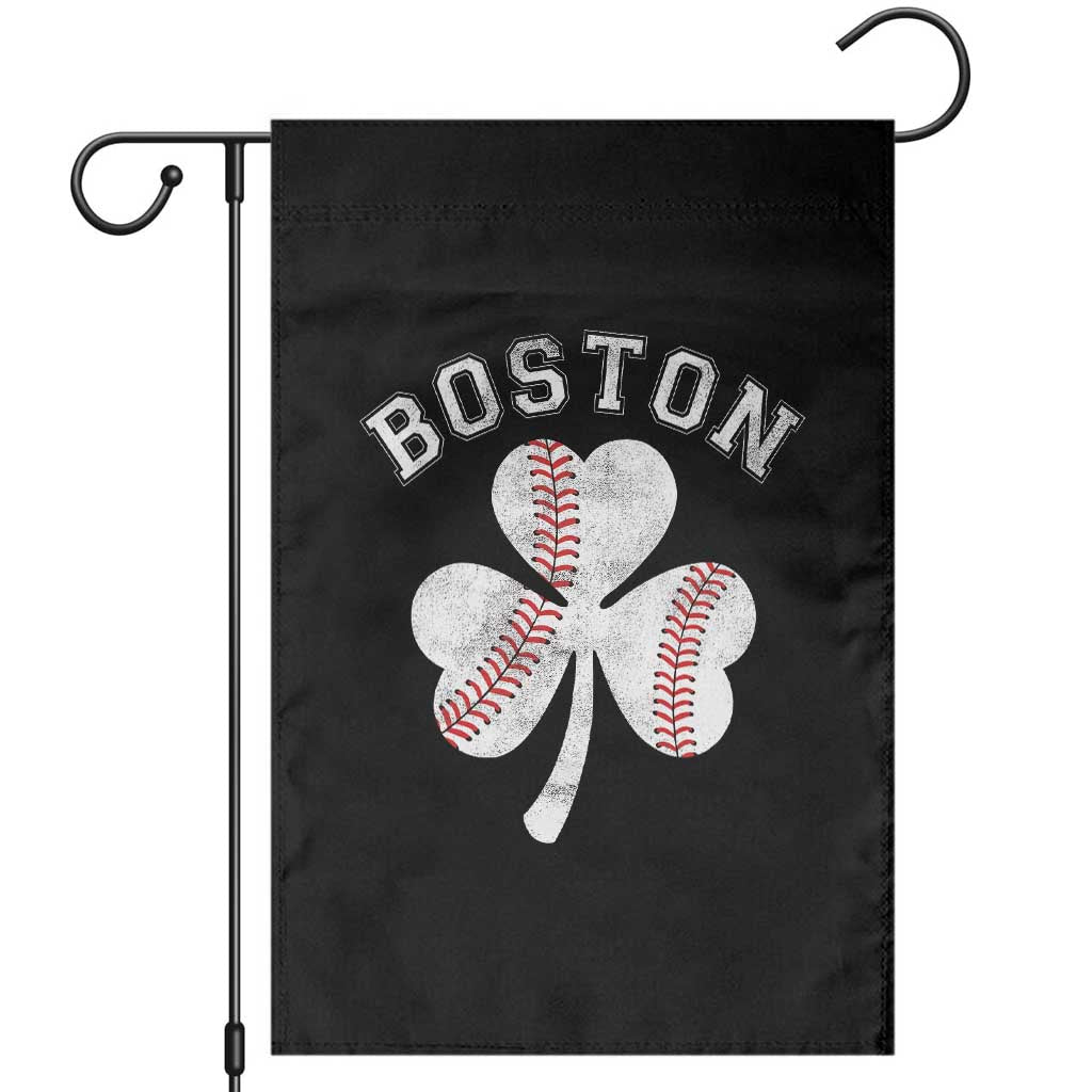 Funny Boston St Patricks Day Baseball Shamrock Garden Flag