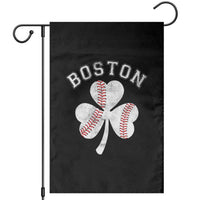 Funny Boston St Patricks Day Baseball Shamrock Garden Flag