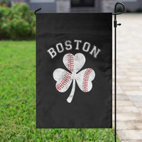 Funny Boston St Patricks Day Baseball Shamrock Garden Flag