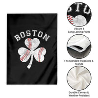 Funny Boston St Patricks Day Baseball Shamrock Garden Flag