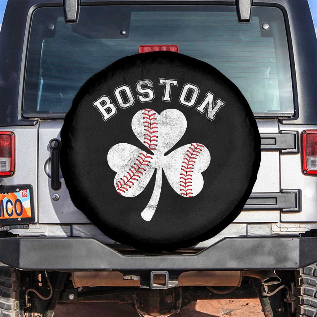 Funny Boston St Patricks Day Baseball Shamrock Spare Tire Cover