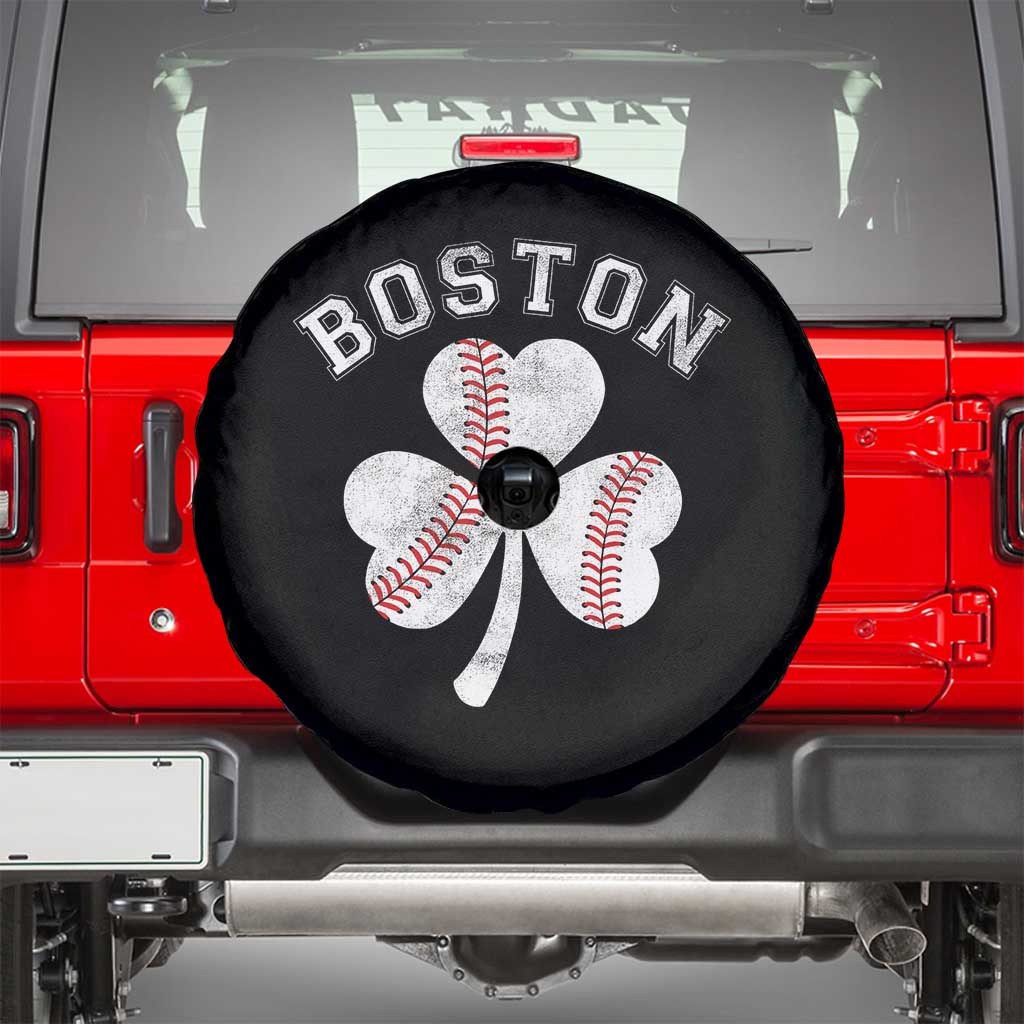 Funny Boston St Patricks Day Baseball Shamrock Spare Tire Cover